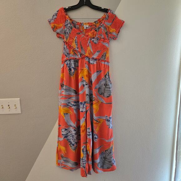Patrons of Peace tropical print drop crotch Jumpsuit M - Picture 1 of 8